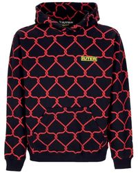 Iuter - Hoodies & Sweatvesten ,Veelkleurig ,Katoen Zwarte Net Hoodie All Over Print - Lyst