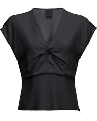 Pinko - Overhemden ,Zwart ,Bitonto Crepe De Chine Blouse - Lyst