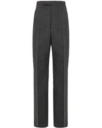 Thom Browne - Broeken ,Grijs ,Wol Grijze Wollen Maatwerk Broek - Lyst