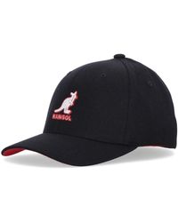Kangol - Gebogen Klep Wol Flexfit Pet Zwart - Lyst