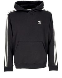 adidas - Stripes hoodie schwarz/weiß langarm - Lyst