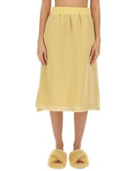 Jil Sander - Rokken ,Geel ,Wol Wollen Midi Rok - Lyst