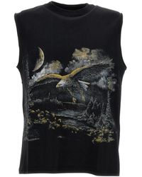 ROA - Tops ,Zwart ,Katoen Fai Mouwloze Tee - Lyst