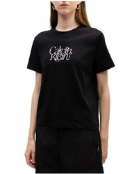 Calvin Klein - Tops ,Zwart ,Katoen T-Shirts - Lyst