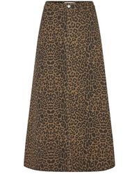 Lolly's Laundry - Rokken ,Veelkleurig ,Katoen Luipaardprint Maxi Rok - Lyst