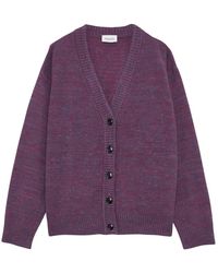 AMISH - Truien & Vesten ,Veelkleurig ,Wol Paarse Korte Alpaca Cardigan - Lyst