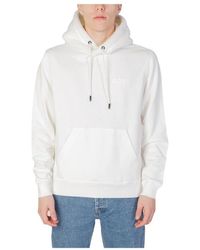 BOSS - Weiße baumwoll-kapuzenpullover für männer - Lyst