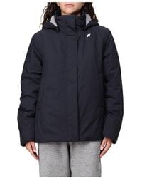 K-Way - Jassen ,Zwart ,Polyester Marlette Twill Soft Beaver Jas - Lyst