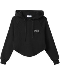 Gaelle Paris - Hoodies & Sweatvesten ,Zwart ,Katoen Zwarte Ronde Hoodie Voorlogo - Lyst