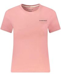 Guess - Roze Katoenen Slim Fit T-Shirt Met Print - Lyst