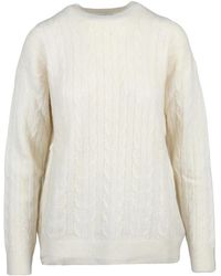 Ballantyne - Truien & Vesten ,Wit ,Wol Pullover Intrecciato Girocollo - Lyst