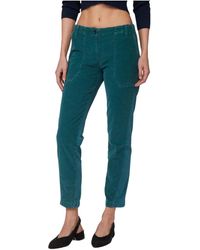Twin Set - Pantaloni verdi in velluto a coste - Lyst