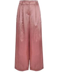 Ottod'Ame - Broeken ,Roze ,Linnen Pantalone Blush Wide Leg Broeken - Lyst