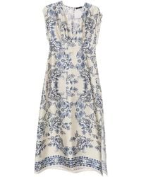 Liu Jo - Kleedjes ,Veelkleurig ,Polyester V-Neck Jurk - Lyst