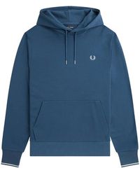 Fred Perry - Tipped Hooded Sweatshirt Midnight Light Ice - Lyst