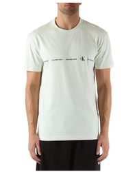 Calvin Klein - Baumwoll logo t-shirt rundhals kurzarm - Lyst