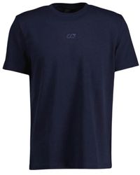 ALPHATAURI - Janso t-shirt blu scuro con logo uomo - Lyst