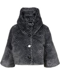Rrd - Jassen ,Grijs ,Geometrisch Sprookje Faux Fur Jas - Lyst