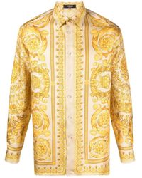 Versace - Hemd aus Seide mit Barocco-Print - Lyst