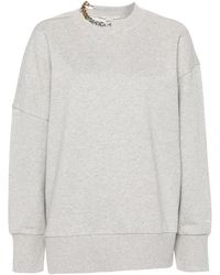 Stella McCartney - Grauer pullover mit ketten-link-detail - Lyst