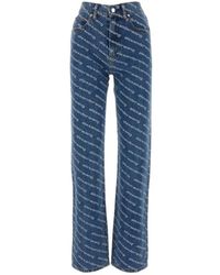 Alexander Wang - Jeans ,Blauw ,Denim Stijlvolle Bedrukte Denim Jeans - Lyst