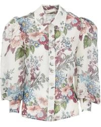 Zimmermann - Blusa de seda con estampado floral - Lyst