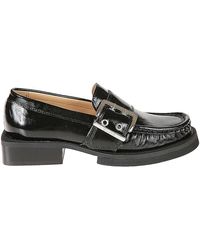 Ganni - Zapatos mocasín con hebilla negra - Lyst