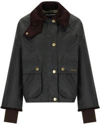 Barbour - Jassen ,Groen ,Katoen Cropped Beadnell Waxed Jacket - Lyst
