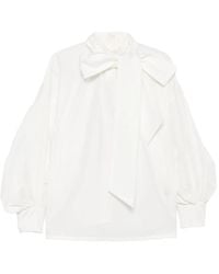 Zimmermann - Witte Blouson Mouwen Stropdas Hals Shirt - Lyst