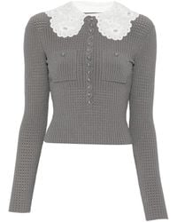Self-Portrait - Round-Neck Knitwear - Lyst