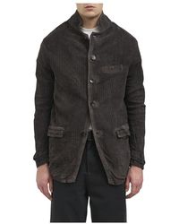 Giorgio Brato - Jassen ,Groen ,Leer Perforated Lamb Blazer - Lyst