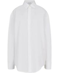 Alaïa - Blanc camicia slim fit girocollo - Lyst