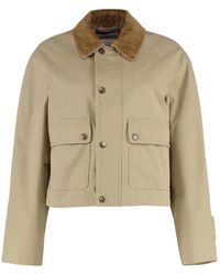 Burberry - Cropped Katoenen Jas Met Ribkraag - Lyst
