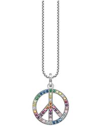 Thomas Sabo - Ketting Met Hanger Vredesymbool Veelkleurig Ke2170-318-7-L55V - Lyst