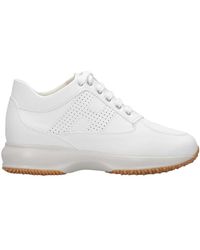 Hogan - Weiße leder sneakers mit perforierter seite - Lyst
