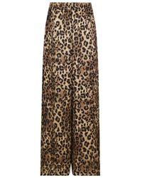 Neo Noir - Leopardenmuster weite satinhose - Lyst