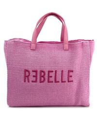 Rebelle - Rosa ashanti stroh handtasche - Lyst