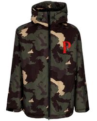 Propaganda - Jassen ,Groen ,Nylon Camo Baseball Windbreaker Jas - Lyst