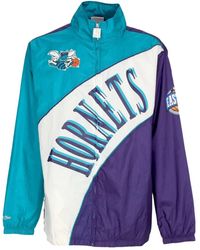 Mitchell & Ness - Jassen ,Veelkleurig ,Polyester Nba Gebogen Windbreaker Jas - Lyst