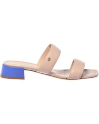 Baldinini - Nude And Leather Clogs - Lyst