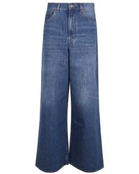 Chloé - Jeans ,Blauw ,Katoen High-Rise Wide-Leg Jeans - Lyst