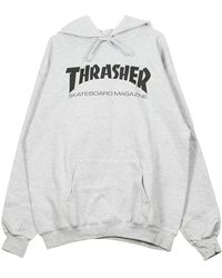 Thrasher - Grijs/Zwart Skatemag Hood Sweatshirt Met Lange Mouwen - Lyst