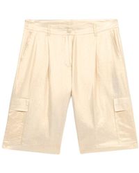 Oltre - Goldprint leinenmischung bermuda shorts - Lyst