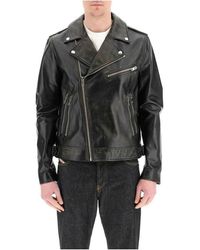 DIESEL Leather biker jacket - Schwarz