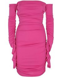 ANDAMANE - Kleedjes ,Roze ,Linnen Mini Linnen Jurk - Lyst