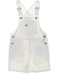 Dickies - Jumpsuits & Playsuits ,Grijs ,Katoen Canvas Bib-Overalls Met Verstelbare Bretels - Lyst