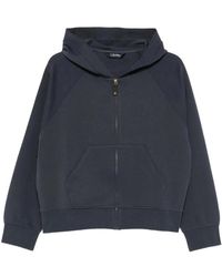 Max Mara - Hoodies & Sweatvesten ,Blauw ,Katoen Jour Zip Hoodie - Lyst