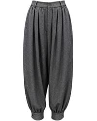 ACTUALEE - Broeken ,Grijs ,Leer Tapered Broeken - Lyst