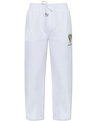 CASABLANCA - Broeken ,Wit ,Katoen Tennis Club Icon Pyramid Abduction Geborduurde Joggingbroek - Lyst