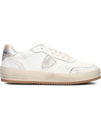 Philippe Model - Schoenen ,Wit ,Leer Witte Lage Sneakers Voor Vrouwen - Lyst